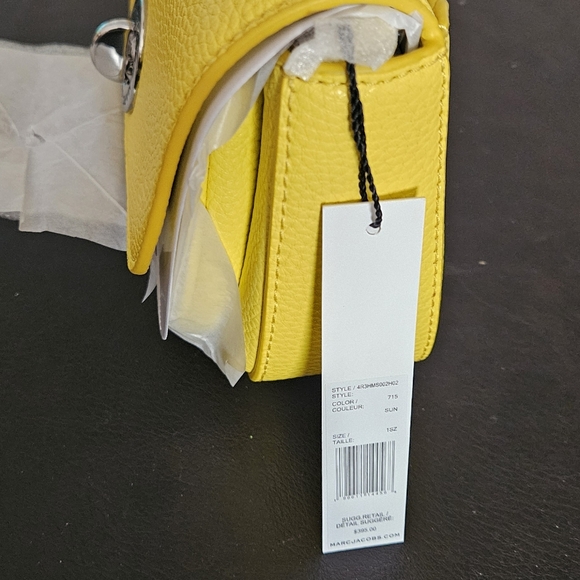 Yellow Marc Jacobs The Turn Lock, Logo, Leather Crossbody Mini Bag, 4R3HMS002H02 - Picture 3 of 7